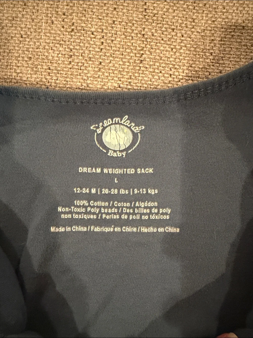 Dreamland Baby Quilted Blue Baby Sleep Sack with Front Zipper